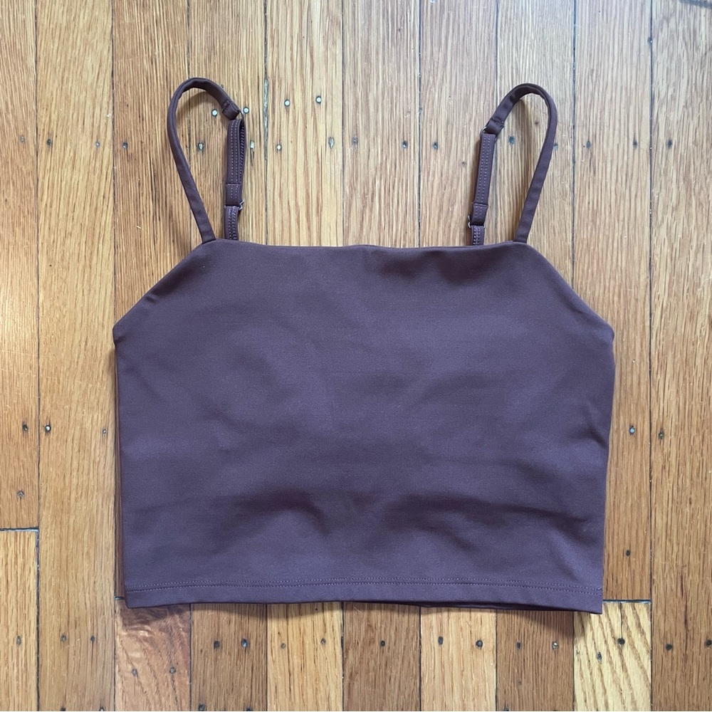 Girlfriend Collective Brown Crop Top in S